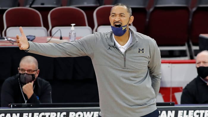Michigan Wolverines head coach Juwan Howard during the first half against the Ohio State Buckeyes at Value City Arena.
